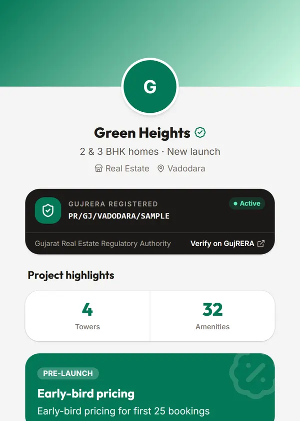 Real estate project / launch template